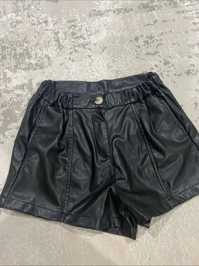 Akair High-Waist Black Faux Leather Women’s Shorts